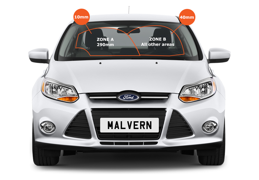 MOT Test Checks to Car Exterior The swept area of the windscreen must not have any damage larger than 10mm to pass the MOT test