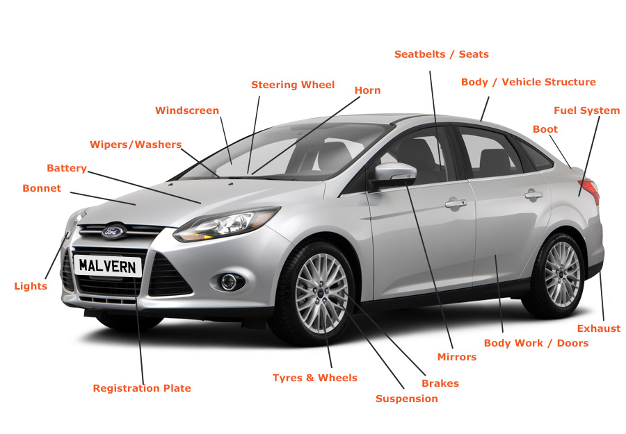 What is Checked during an MOT Test All the components of your vehicle subject to investigation during the MOT test